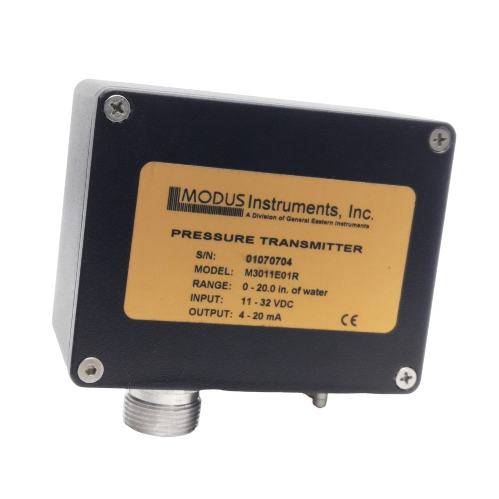 Modus Instruments M3011E01R Pressure Transmitter Range 0-20"wc, 11-32V, 4-20mA