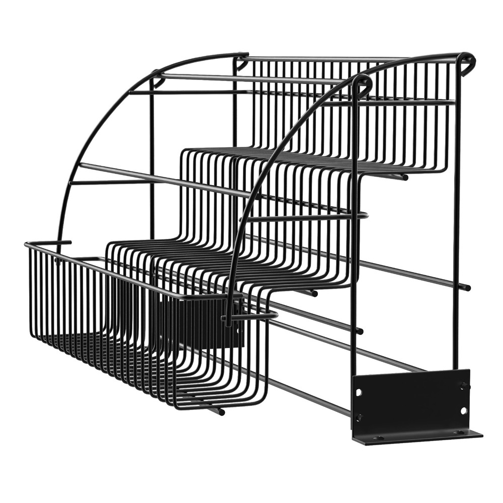 3 Tier Pull down Cabinet Spice Rack Organizer,Metal Storage Shelf for Kitchen