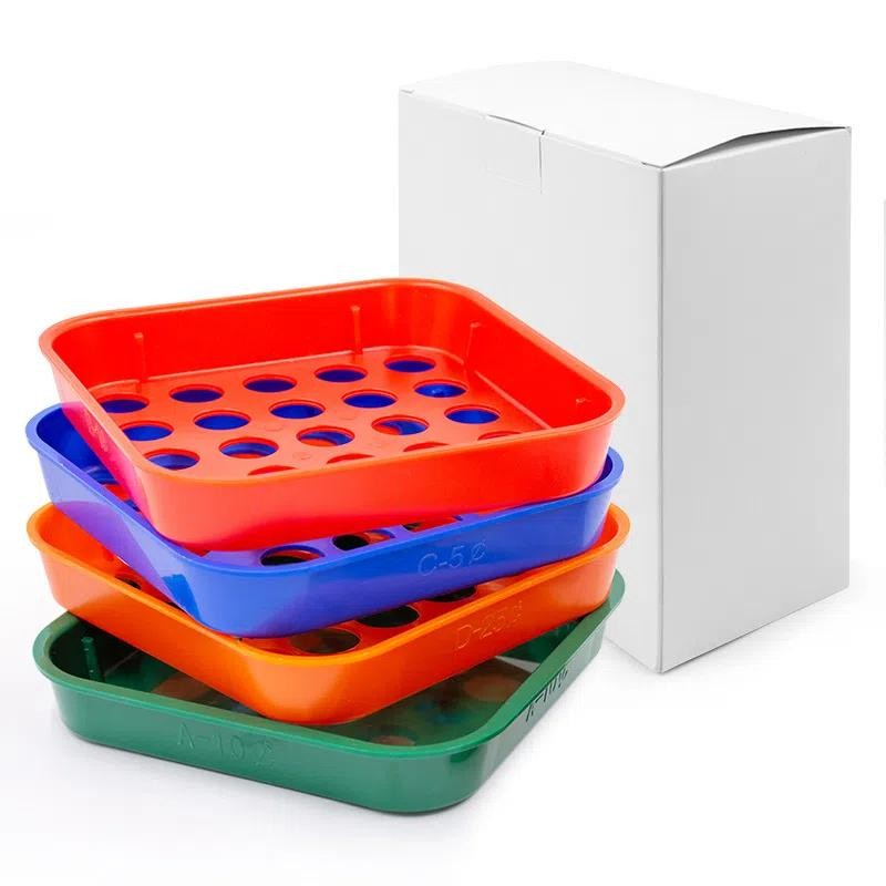 4 Color-Coded Coin Sorting Trays Counter Classification Sieve For Sorting Coins