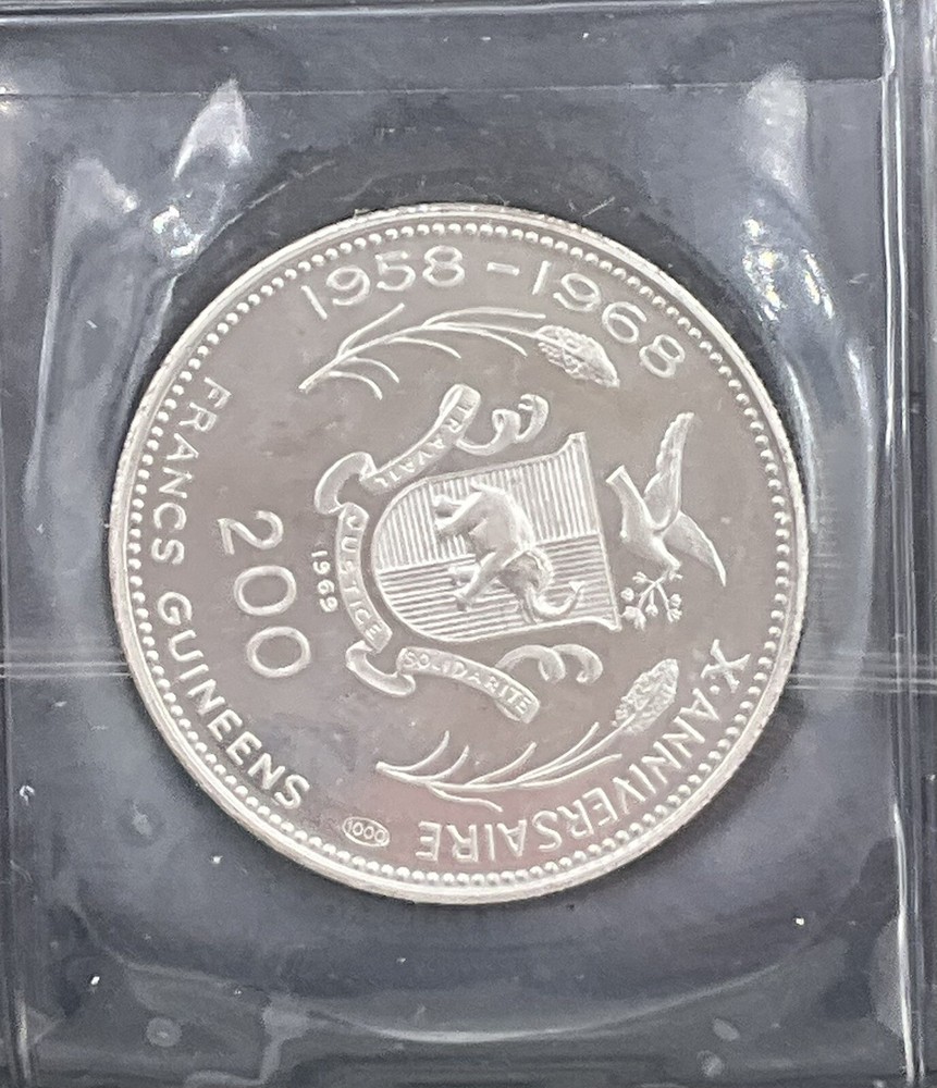 1968 Silver Proof Republique Guinee Set Case COA
