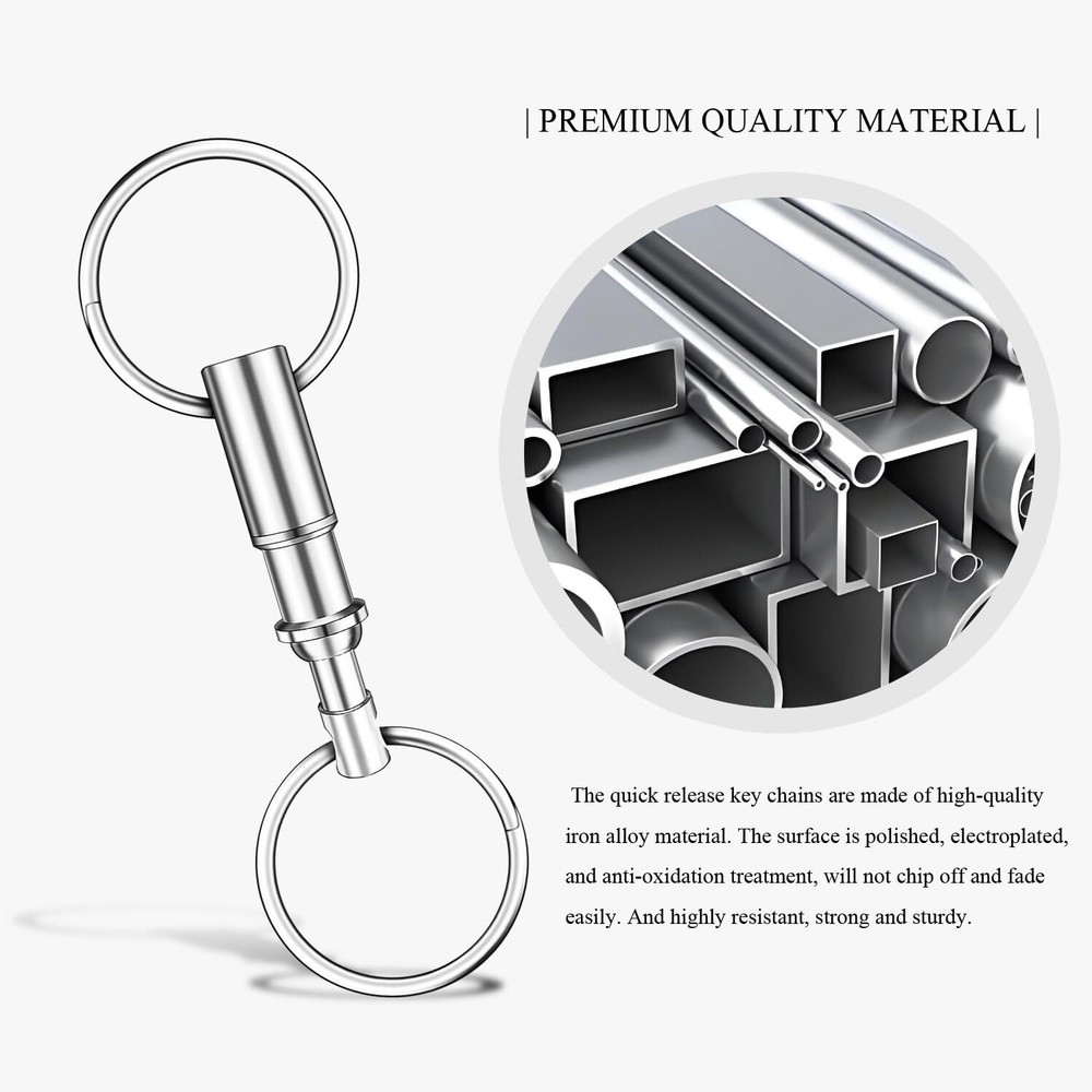 5 Pack Quick Release Keychain Detachable Pull Apart Keychain Dual Pull Apart Key