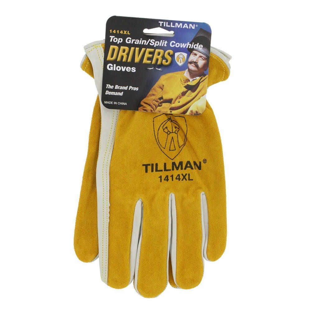 12 Tillman 1414 Grain Pearl Cowhide Split Leather Drivers Protective Work Gloves