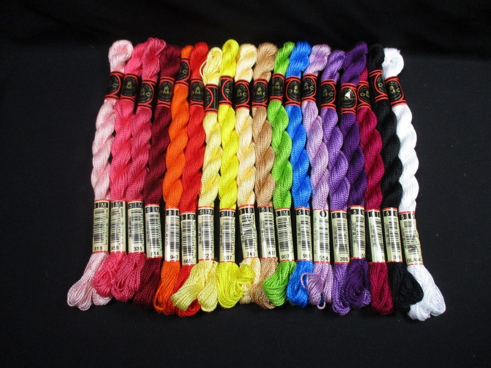 Perle Floss Lot #2 - 18 DMC #5  Perle Floss/Thread - No Duplicates