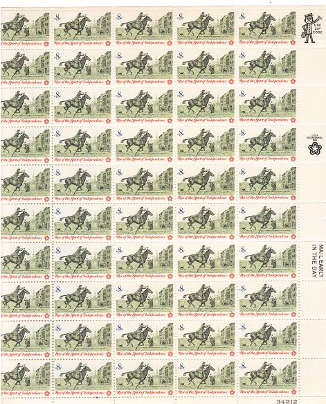 Scott #1478....8 Cent ...Postrider...Sheet of  50