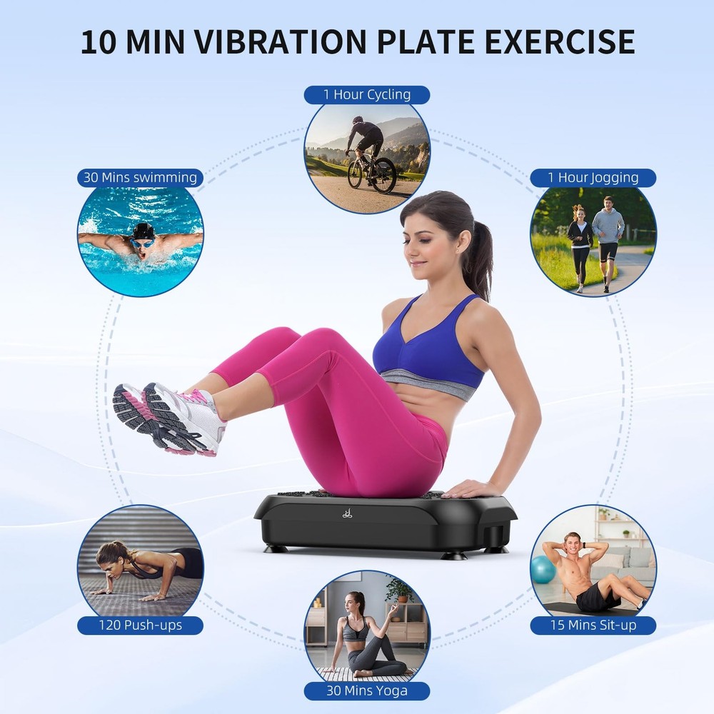 Vibration Plate Exercise Machine - Vibration Plate for Lymphatic Drainage, Wh...