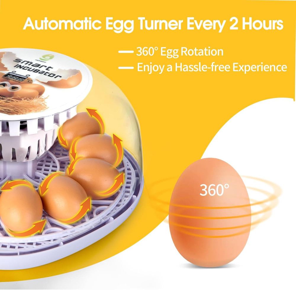 12 Egg Incubator with Automatic Turning, Humidity Control, Auto Water Addition,