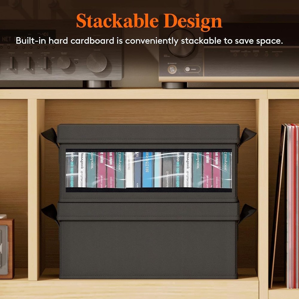 CD Storage Boxes - Pack of 3 CD Case Storage with Visible Window, Foldable 3 ...