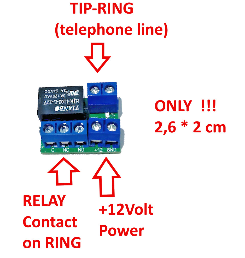 Telephone Line / PBX ring detector (relay ouput)