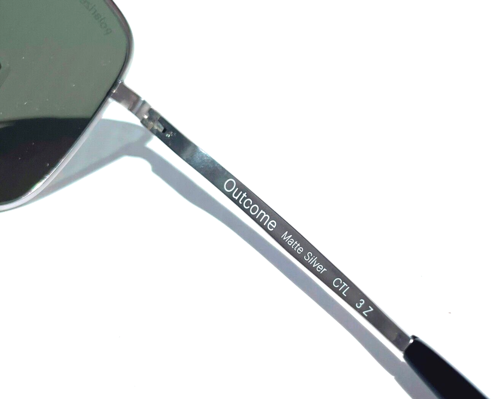 Smith Optics OUTCOME Matte Silver Carbonic POLARIZED Platinum Mirror Sunglass
