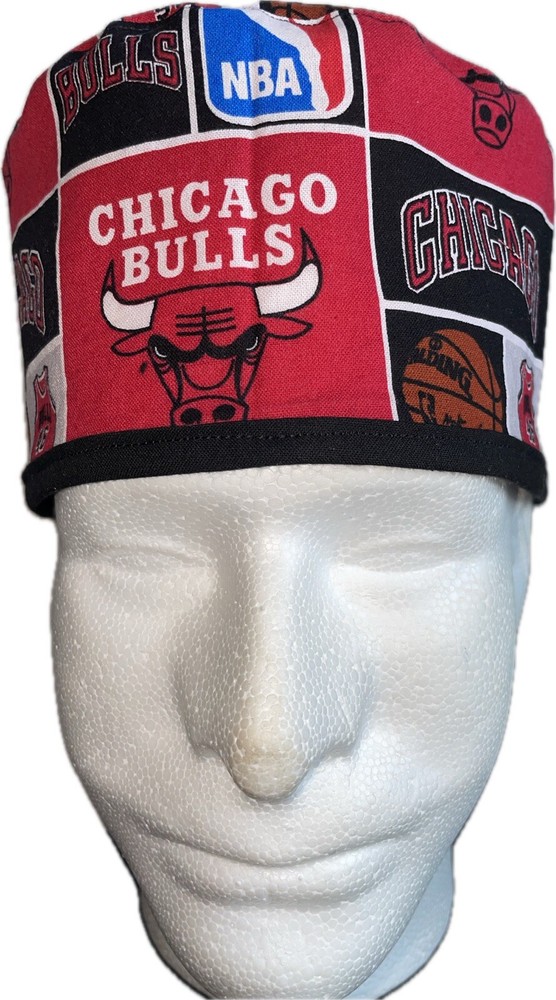 NBA Chicago Bulls Square Scrub Hat Chemo Cap