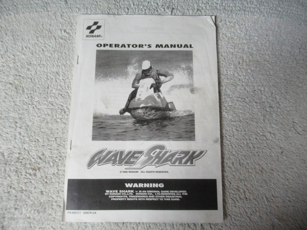 WAVE SHARK KONAMI    arcade game manual