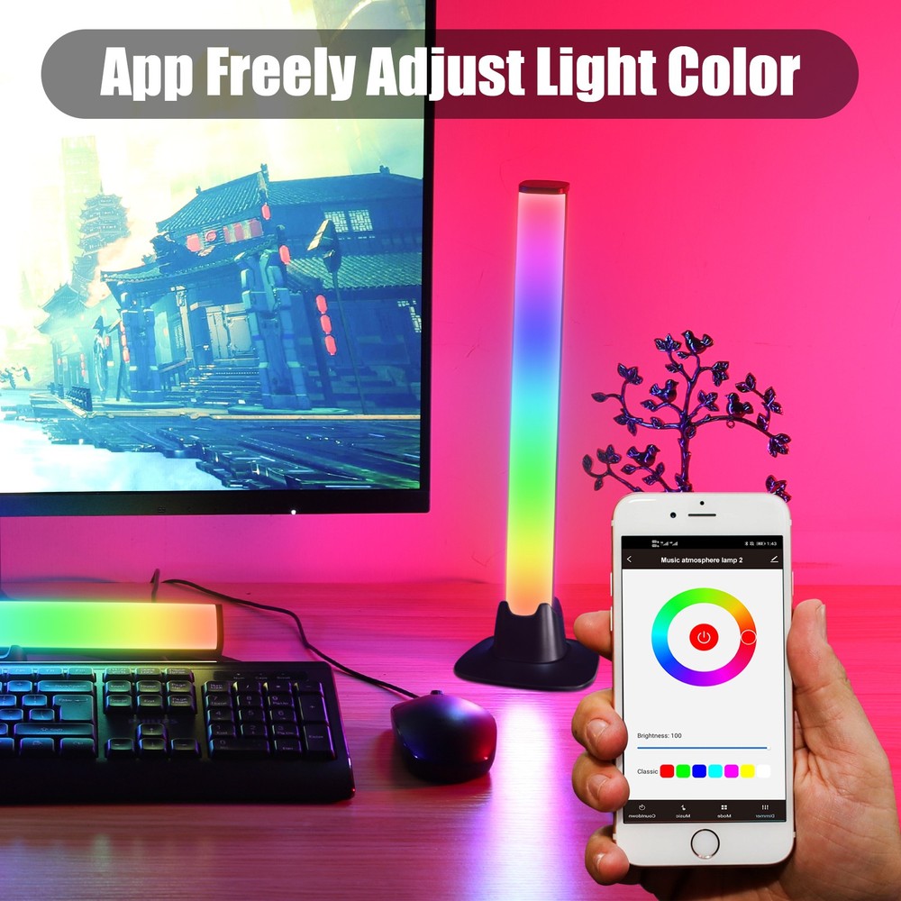 RGB Smart LED Light Bars Bluetooth TV Backlight Gaming Lights Music Sync