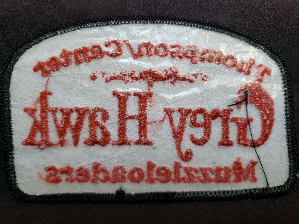 Thompson/Center Grey Hawk Muzzleloaders Embroidered Patch 3.25" Red Grey Black