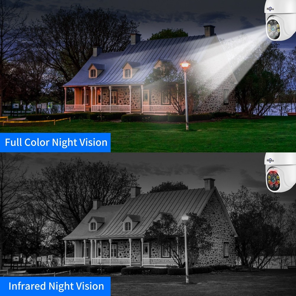 Hiseeu 3MP PTZ WIFI Security Camera night vision Motion Detection 2-way Audio