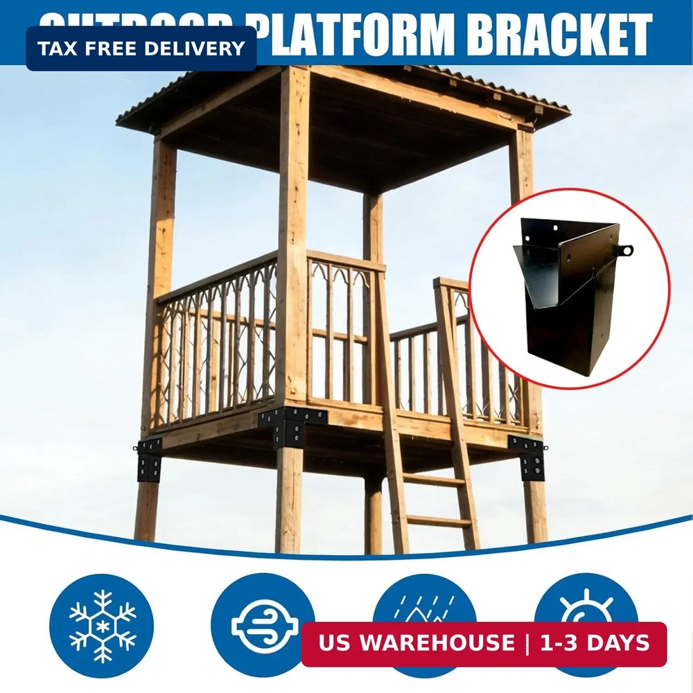 Deer Stand Right-Angle Bracket 4x4, 4-Piece Set Outdoor 4x4 Composite Angle Stee
