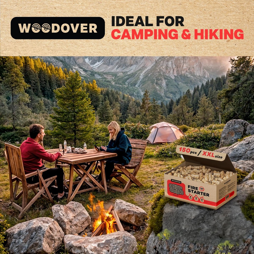 150 pcs Large Fire Starters for Fireplace, Natural Fire Starter for Campfires...