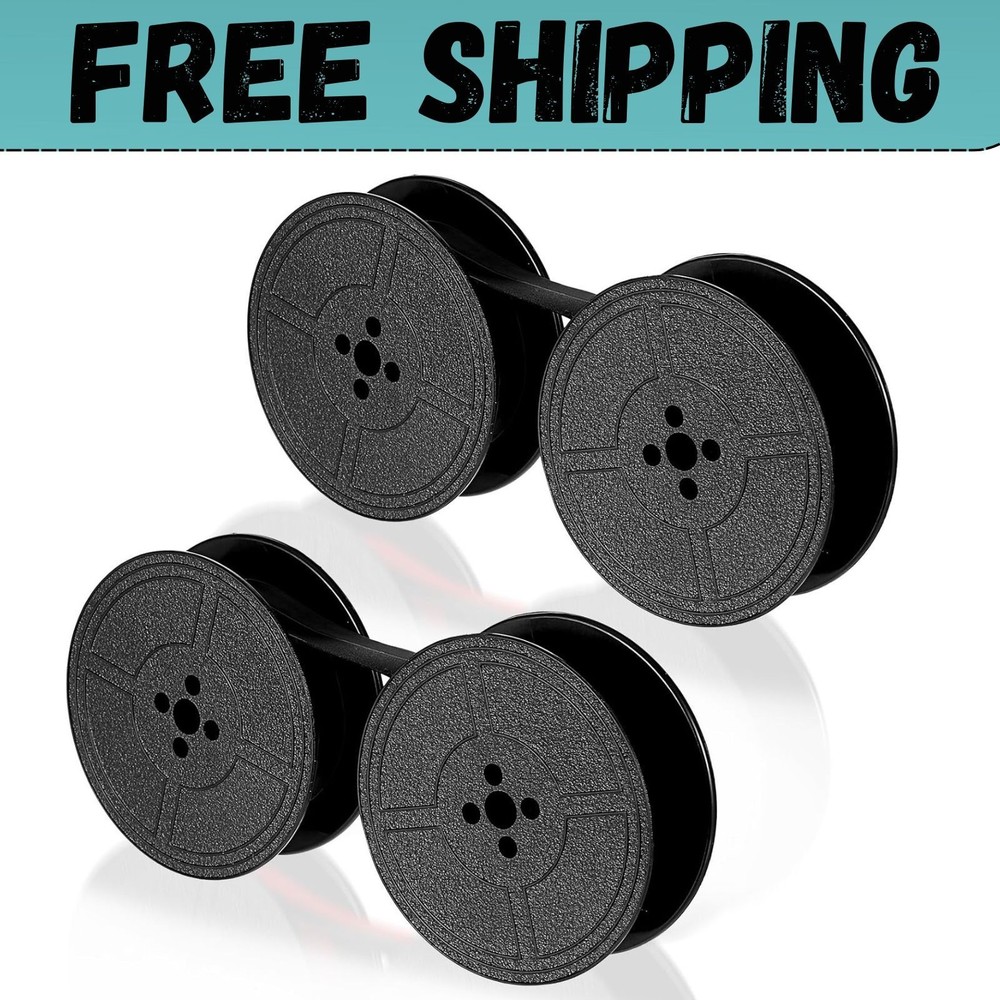 Universal Typewriter Ribbon Twin Spool Replacement Pack - Black Ink (2 Pcs)