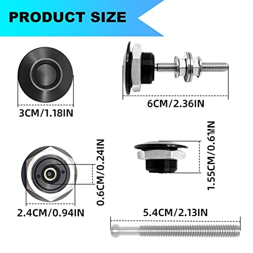 Quick Latch Aluminum Hood Pins - 4 Pack, Universal Push Button Bumper, 1.25