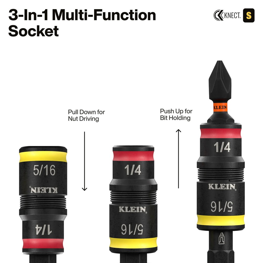 Klein Tools 65301KNECT KNECT Pass-Through and Flip Socket Starter Set, SAE