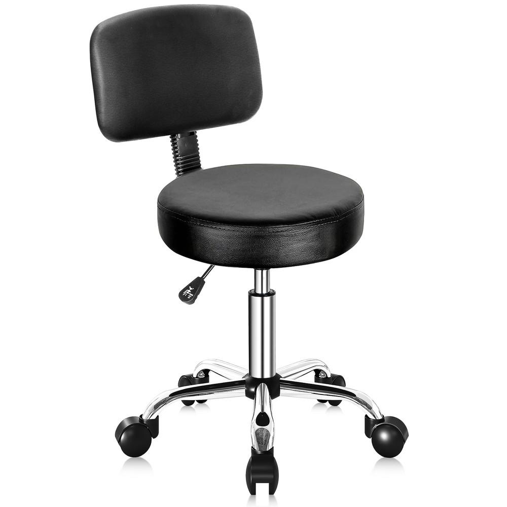 Rolling Swivel Salon Stool Chair Hydraulic with Back Support Adjustable Height