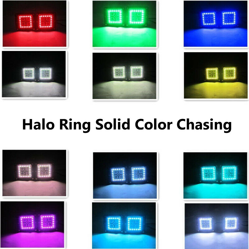 2Pods 5 Inch LED Work Lights Chasing Halo Ring Spot Light Flush Mount Bluetooth