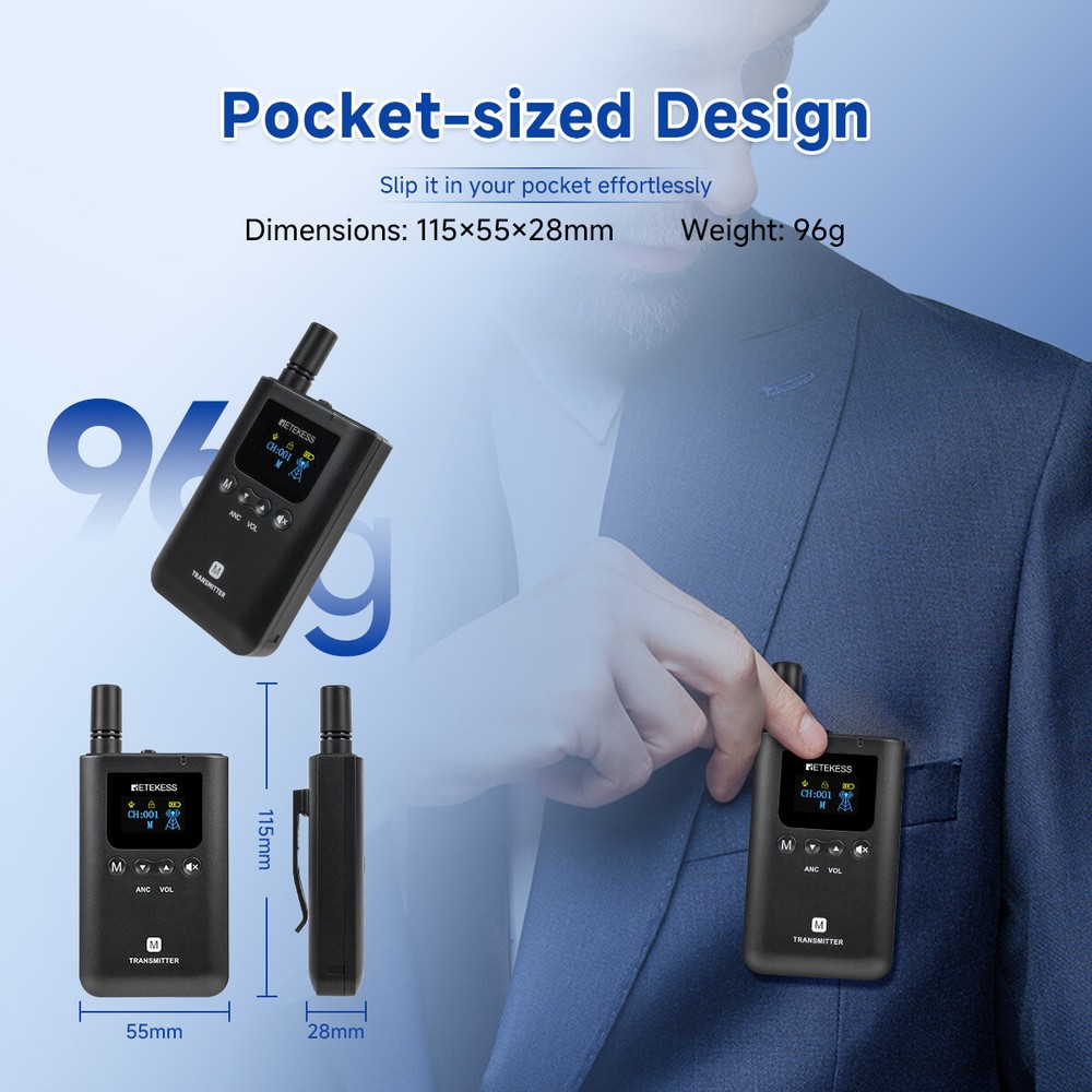 TT129 Tour Guide System,3 Transmitter Support Triple Simultaneous Speaking 328ft