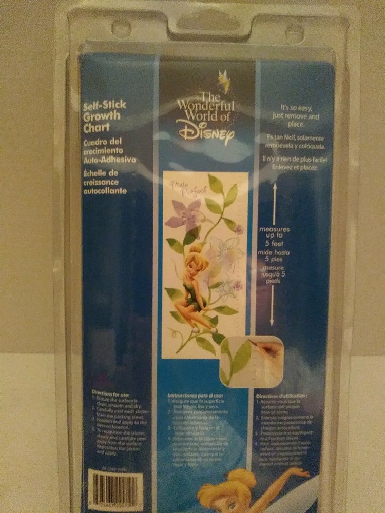 Disney Tinkerbell Pixie Perfect Self Stick Growth Chart Wall Decal