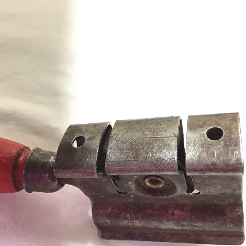 Vintage Hand Held Knife Sharpener Red Wood Handle
