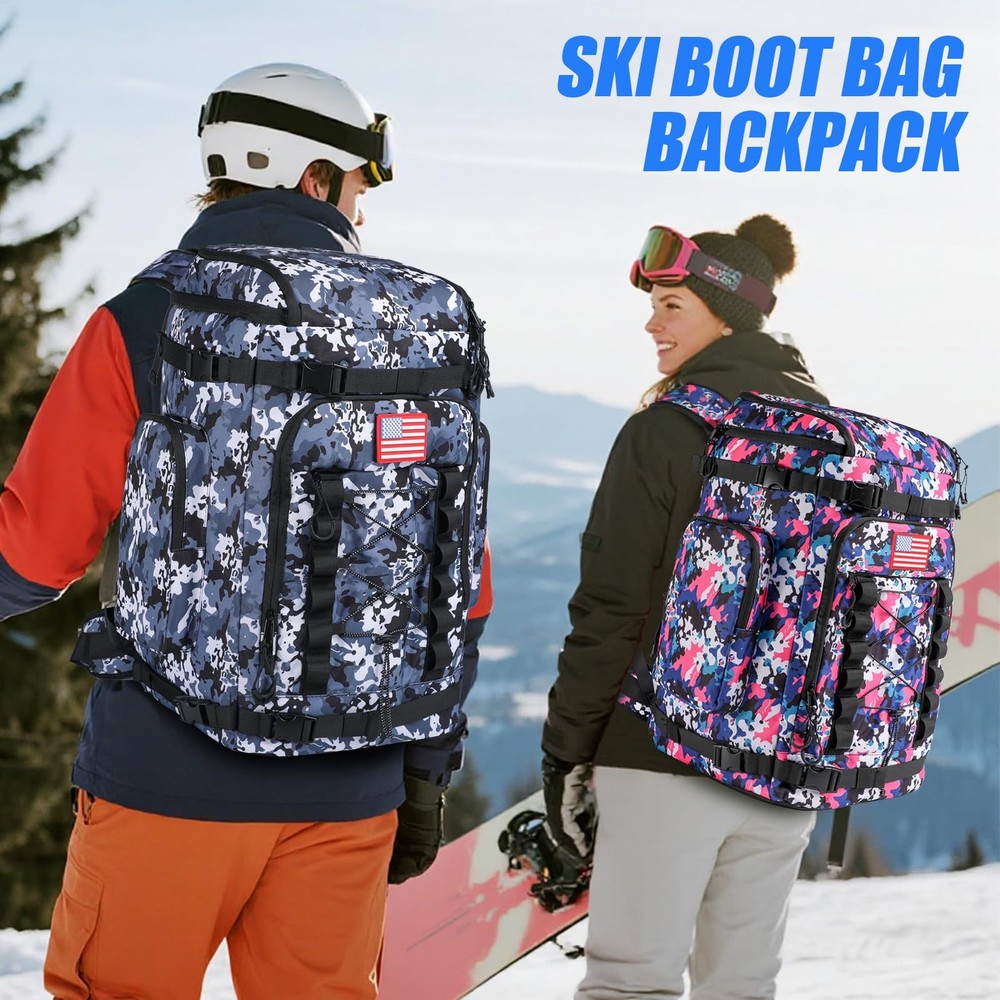 masterwow Ski Boot Bag Backpack, 60L Ski Boot Bag Waterproof Travel Backpack ...