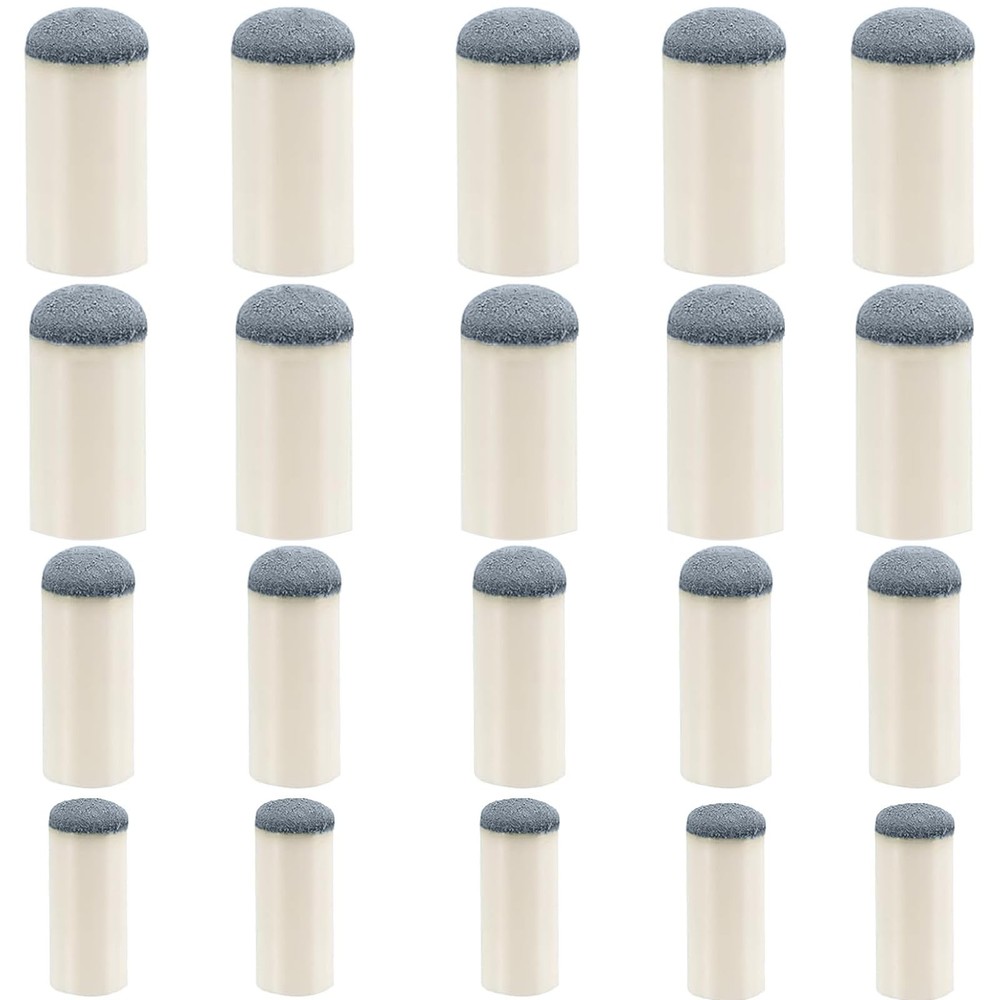 20-Piece Pool Cue Tip Replacement Kit, 4 Sizes for Billiard Accessories