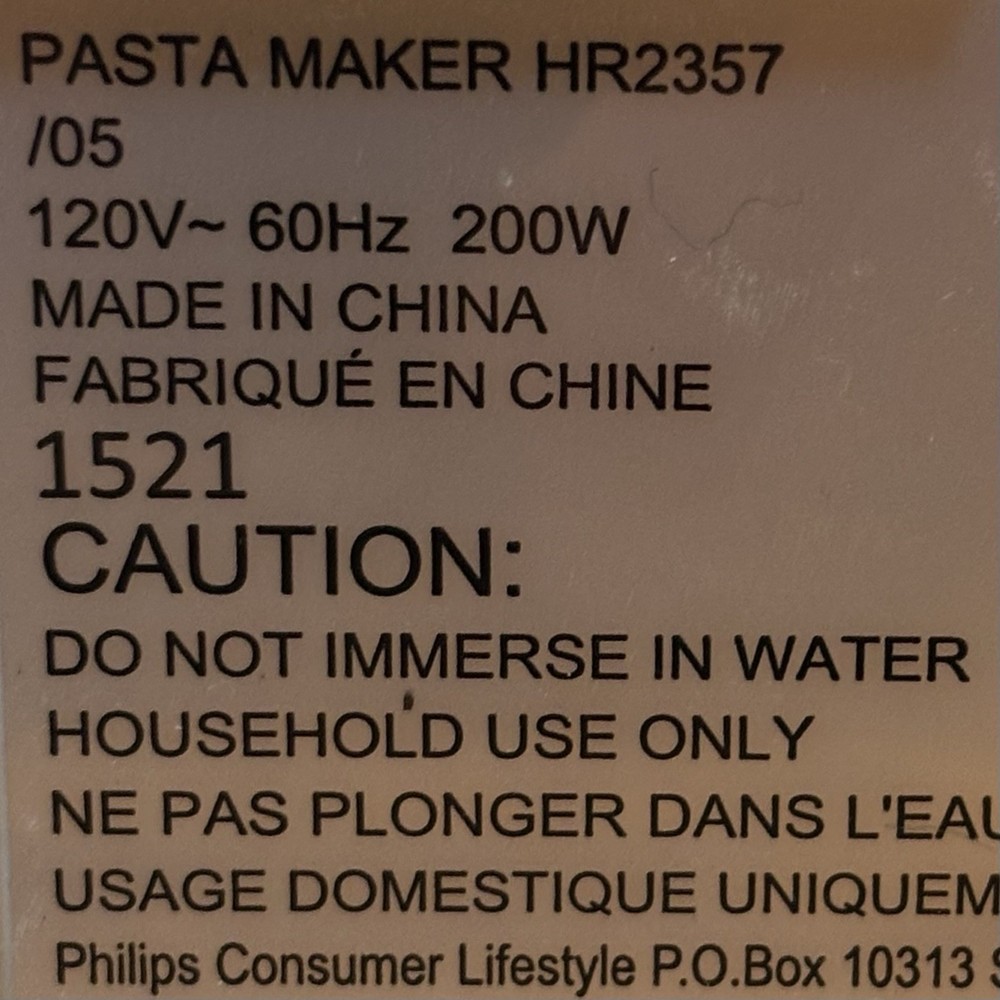 Philips HR2357/05 Automatic Pasta and Noodle Maker - Champagne