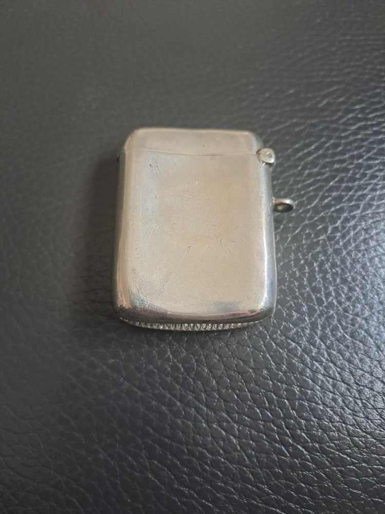|Hallmarked Silver Antique Vesta Case Birmingham Makers W.H.H