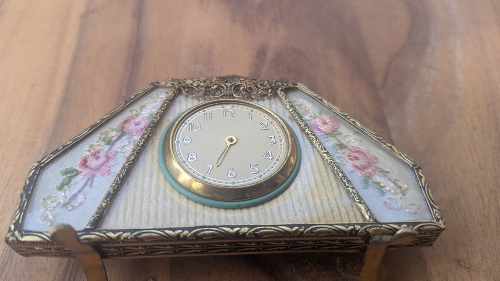 Boudoir Clock Petit Point