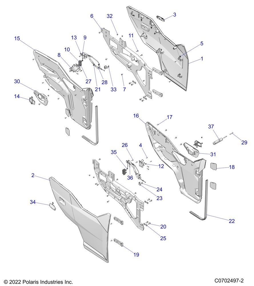 Polaris Door Panel, Inner, Front, Left, Gloss Black