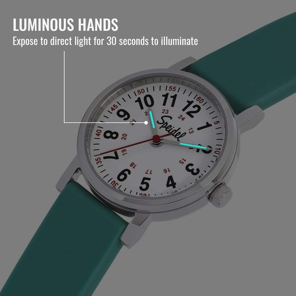 Adjustable Silicone Petite Watch with Red Second Hand for Medical Students