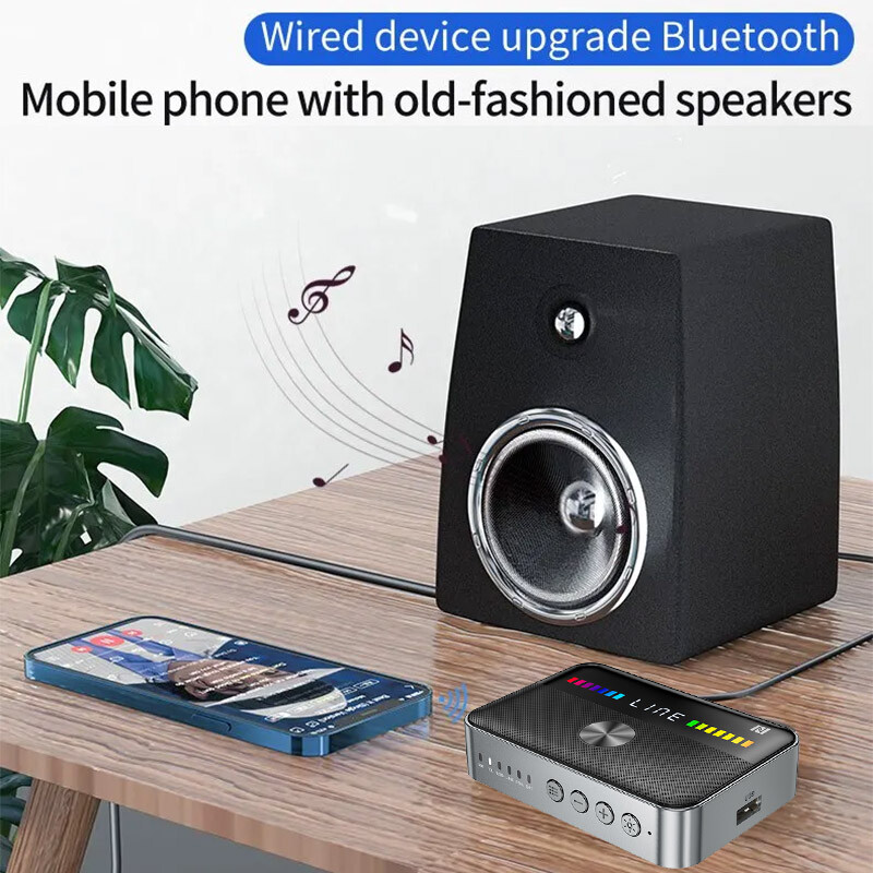NFC Bluetooth Audio Receiver/Transmitter Fr Speaker/TV/Amplifier AUX/RCA/Optical