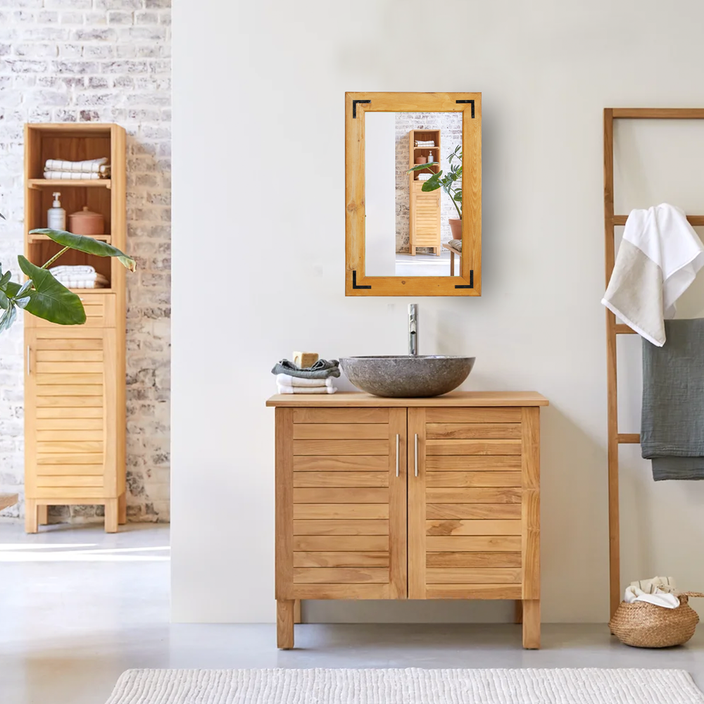 PETRA Rustic Wood Framed Mirror