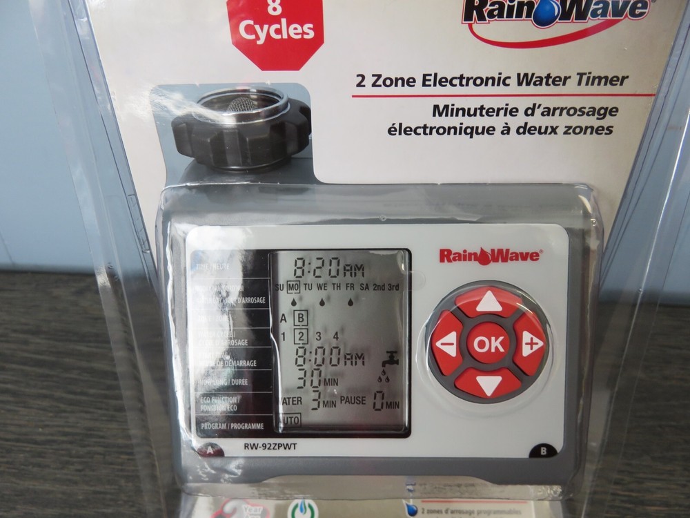 Rainwave 2-Zone Programmable Electronic Water Timer Rain Wave RW-92ZPWT