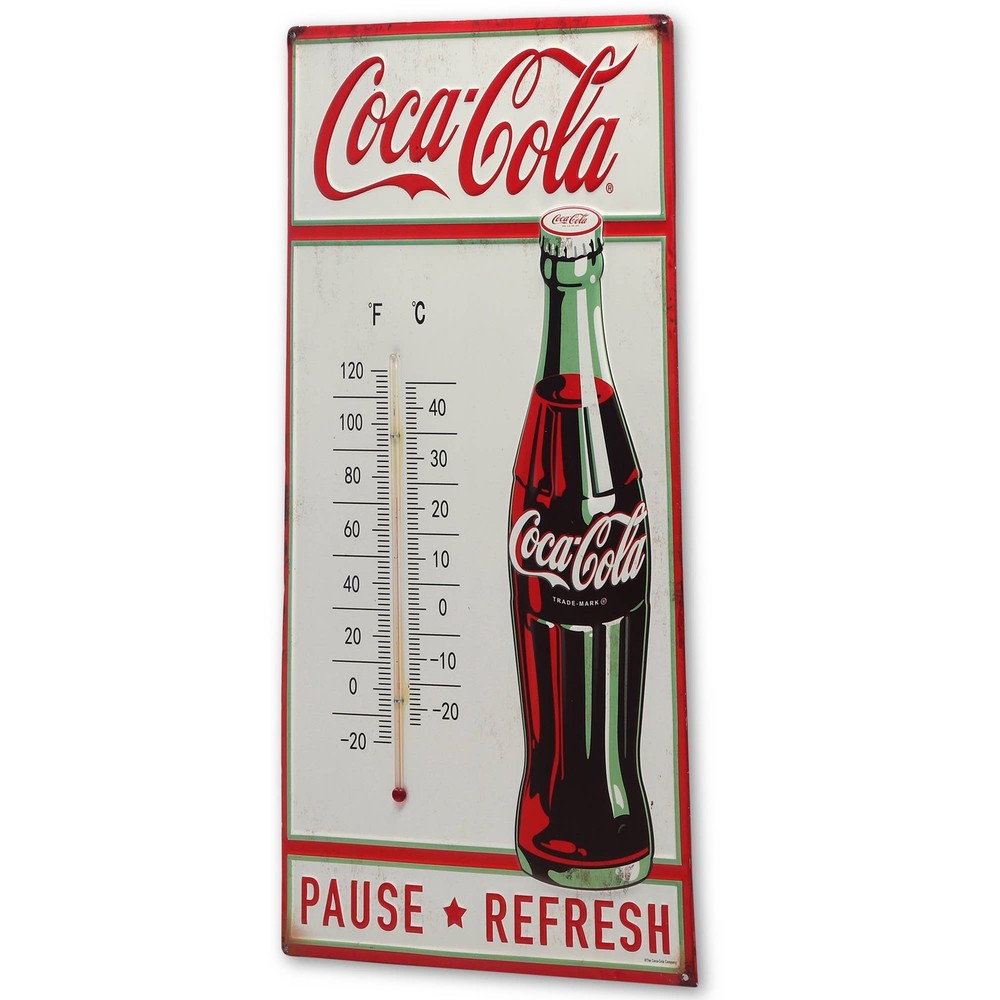 Coca-Cola Pause & Refresh Embossed Wall Thermometer (12" x 20")