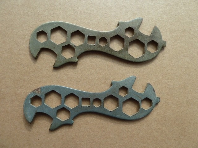 TWO VINTAGE GERMAN BIKE TOOLS, NUT TOOLS, 1960'S