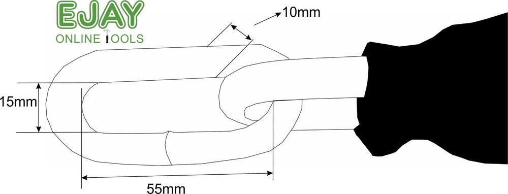 1.5m x 10mm Hardened Chain with Protective Sleeve