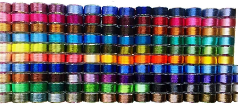 PeavyTailor 60 Pcs/Colors Prewound Sewing Bobbins (40 Weight Polyester Thread)