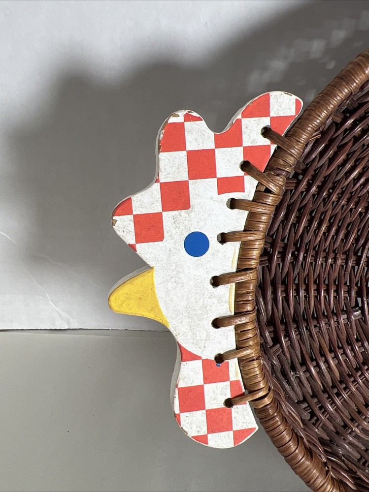 Rooster Design Wicker Brown Basket