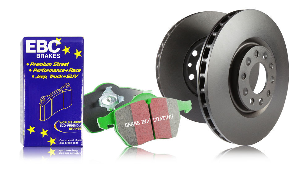 EBC Front Brake Discs & Greenstuff Pads for Jeep Cherokee 2.4 (2001 > 04)