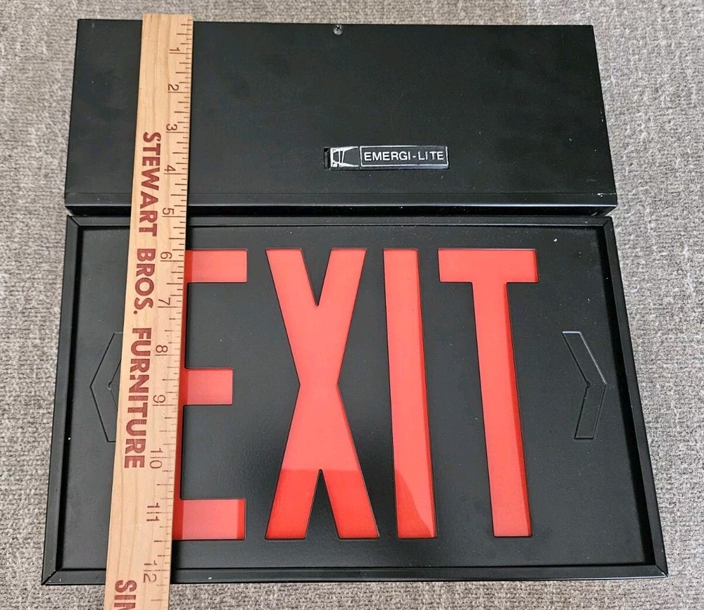 Emergi-Lite Wall Mounted Self Powered Exit Sign Wired Black