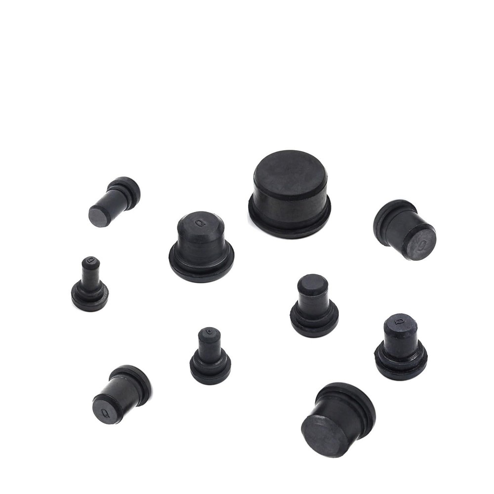 10 PCS Black Solid Rubber Stopper Assortment Kit 10 Sizes for Sealing Holes