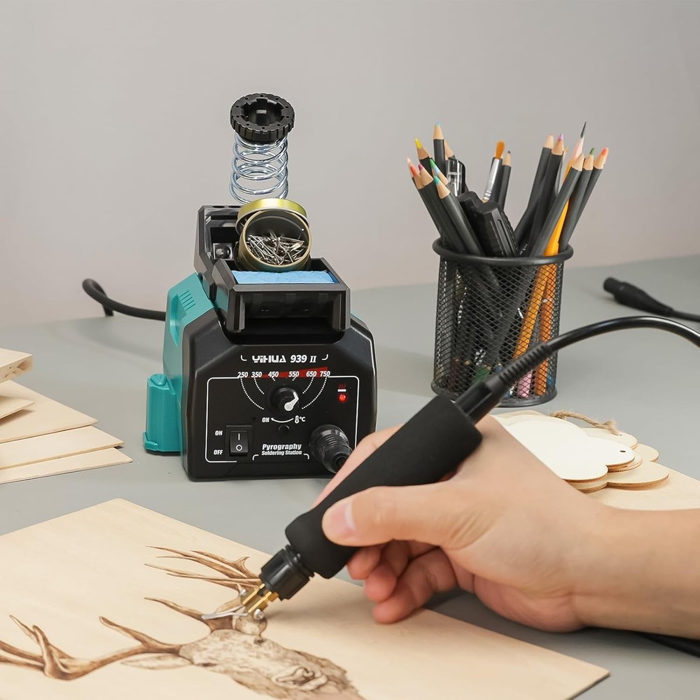 Complete Pyrography Pen Set - 250-750℃ Temperature Adjustable with Stencils