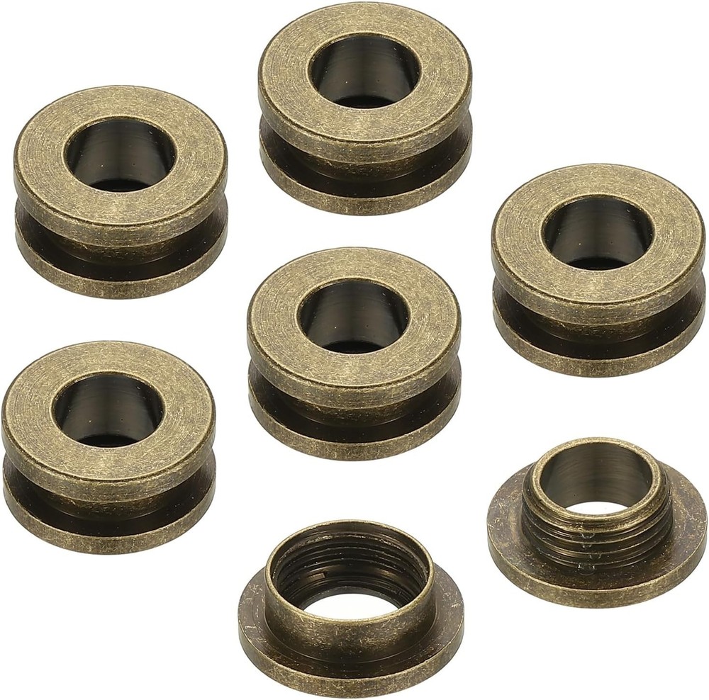 PATIKIL 8mm Solid Brass Eyelets Grommets w/ Washer Bronze 6pc