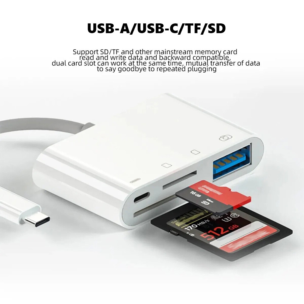 4 in 1 Memory Card Reader USB 3.0 OTG Adapter SD Card Reader For iPhone/iPad USA