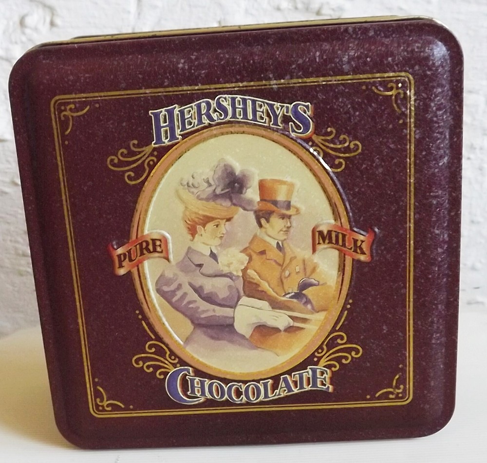 Hersheys Pure Milk Chocolate Tin Container Vintage Edition # 4 1995